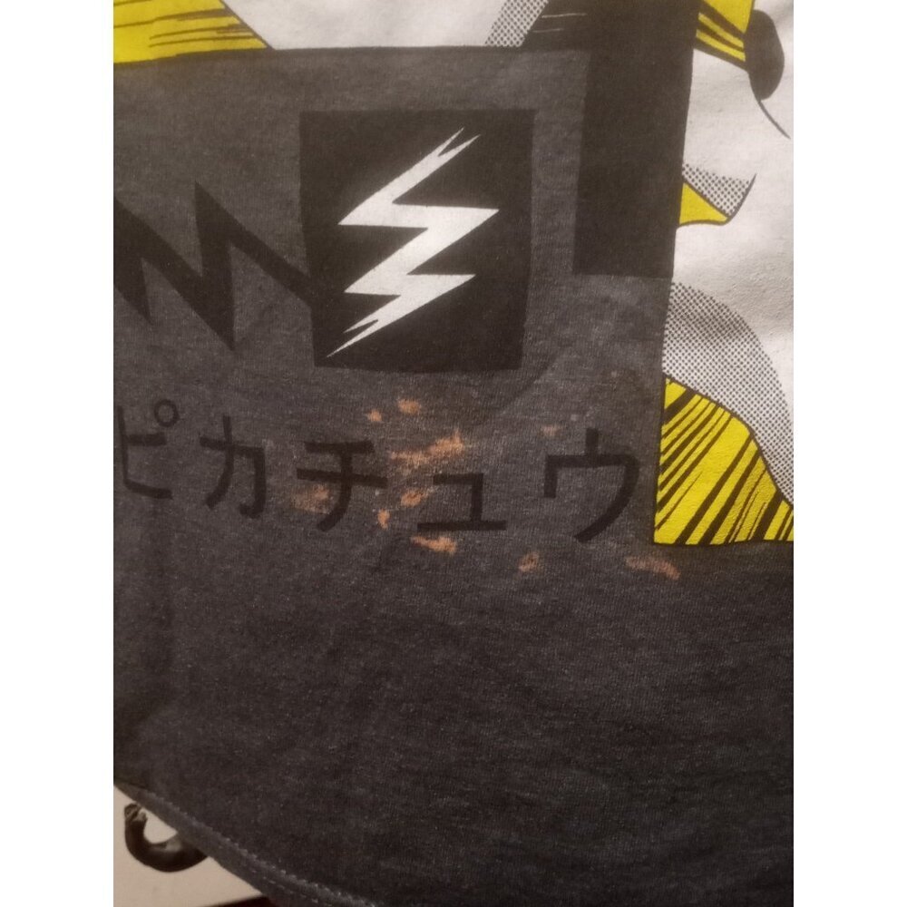 Pokémon Gray Pikachu Graphic T-shirt Crew Neck Adult Size Small S - Picture 2 of 10